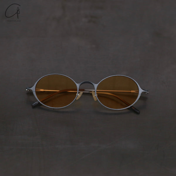 Rigards oval aluminum-magnesium alloy frame glasses RG0103AL series collection RG-RG0103AL-HKHP gray frame yellow lens